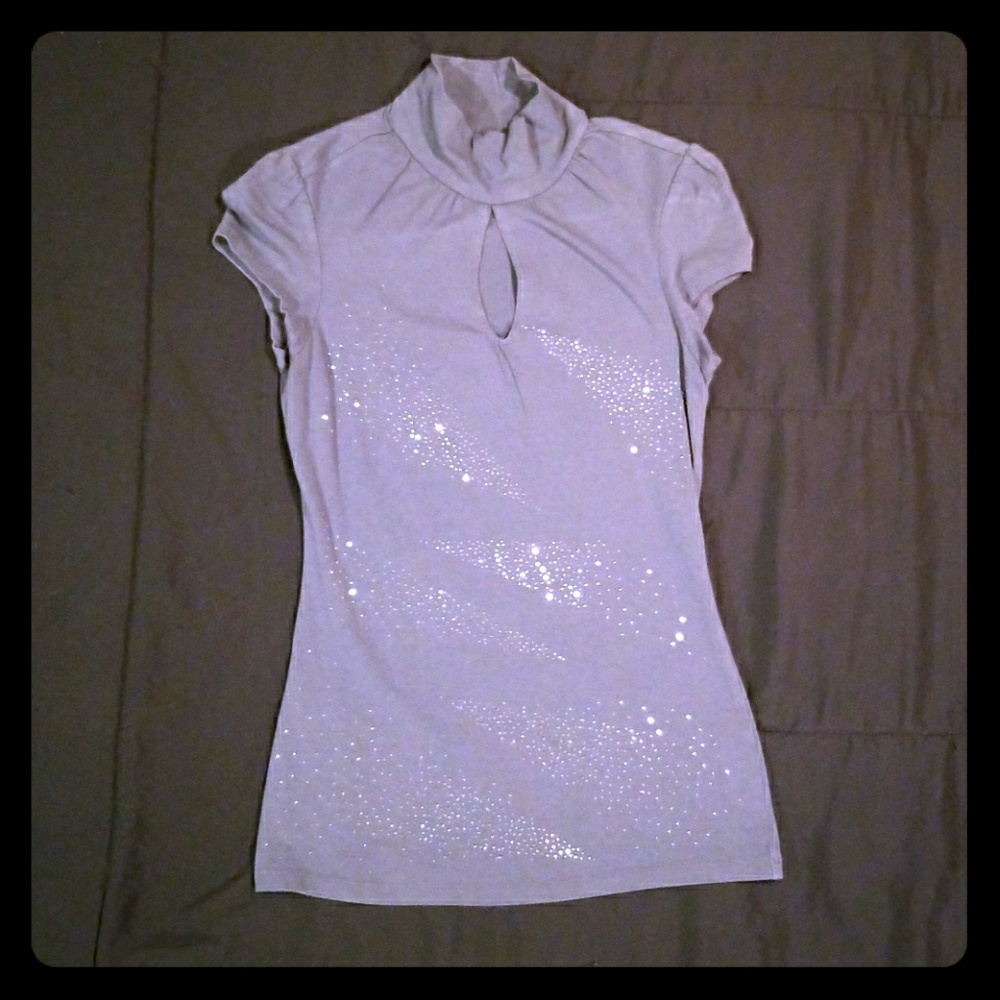 Dressy mock neck blouse